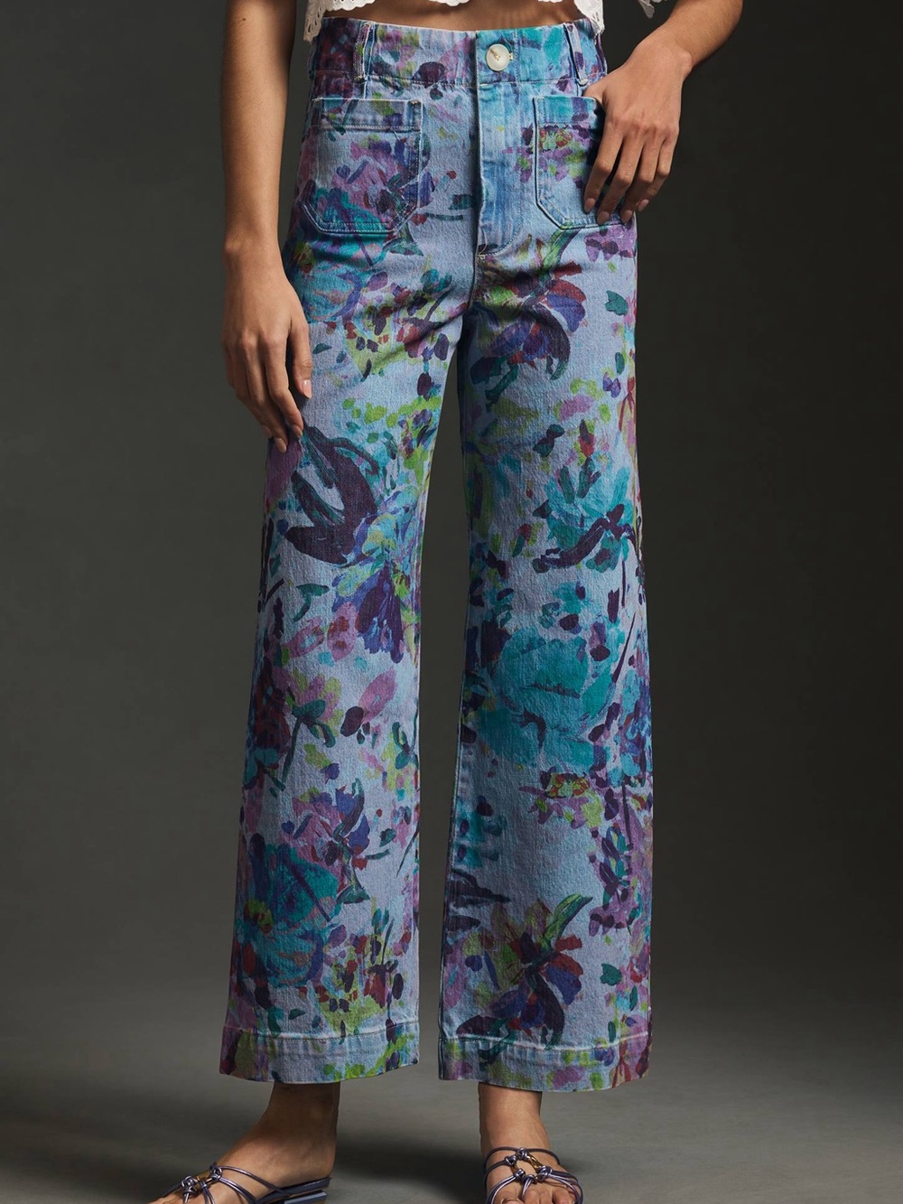 Maeve Colette High-Rise Wide-Leg Cropped Jeans - Anthropologie - 29 - Picture 9 of 13